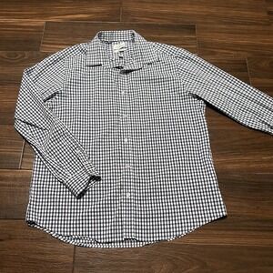 Lucky Brand Men's Slim Fit Dress Shirt L 16-16.5 34/35 Long Sleeve Purple Blue